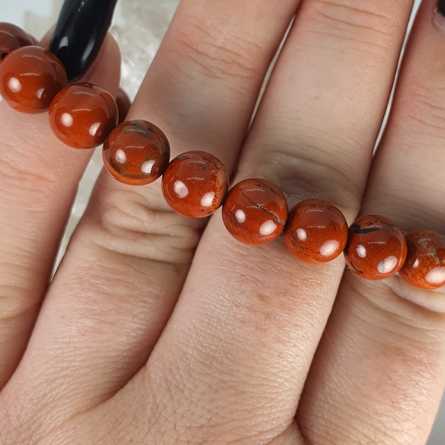 Crystals - Jasper (Red - Round Bead) Bracelet