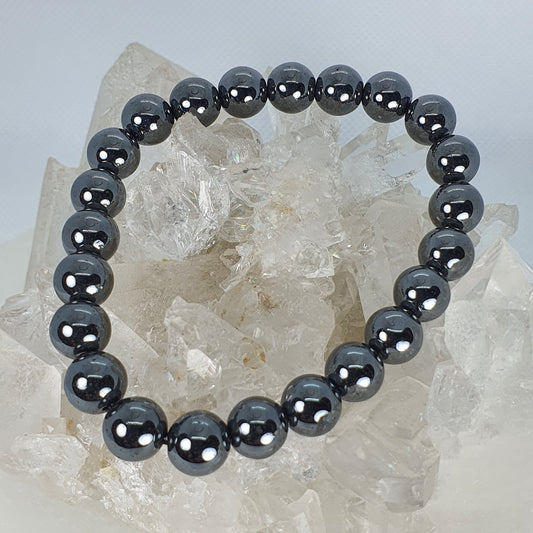 Crystals - Hematite Bracelet (Round Bead)