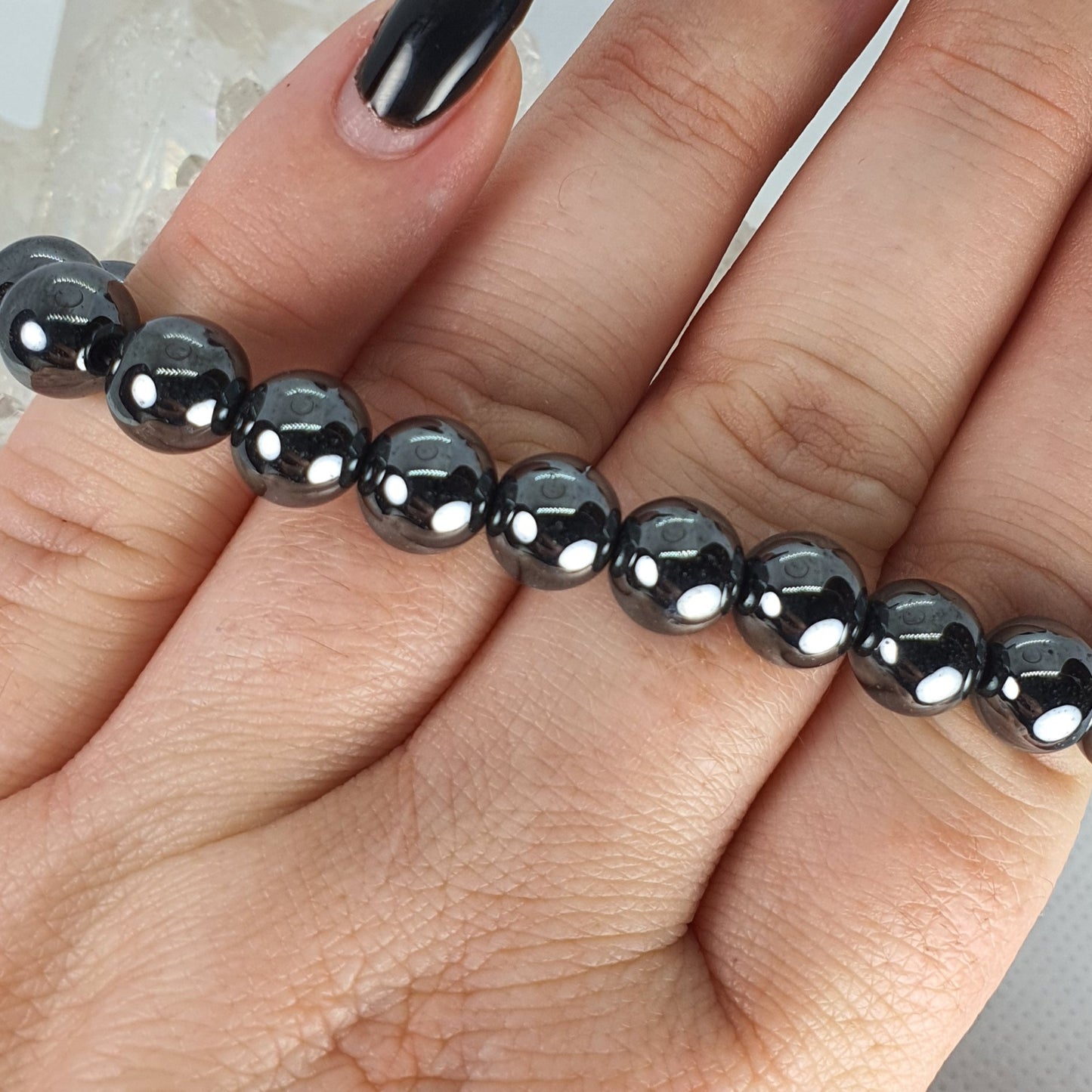 Crystals - Hematite Bracelet (Round Bead)