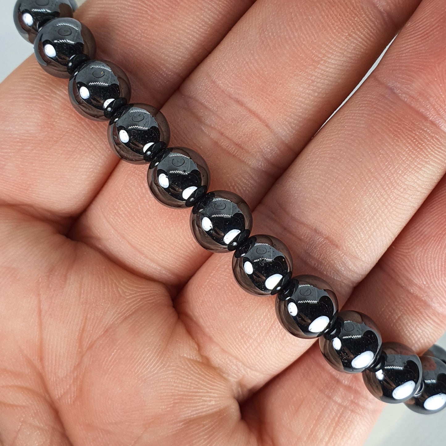 Crystals - Hematite Bracelet (Round Bead)