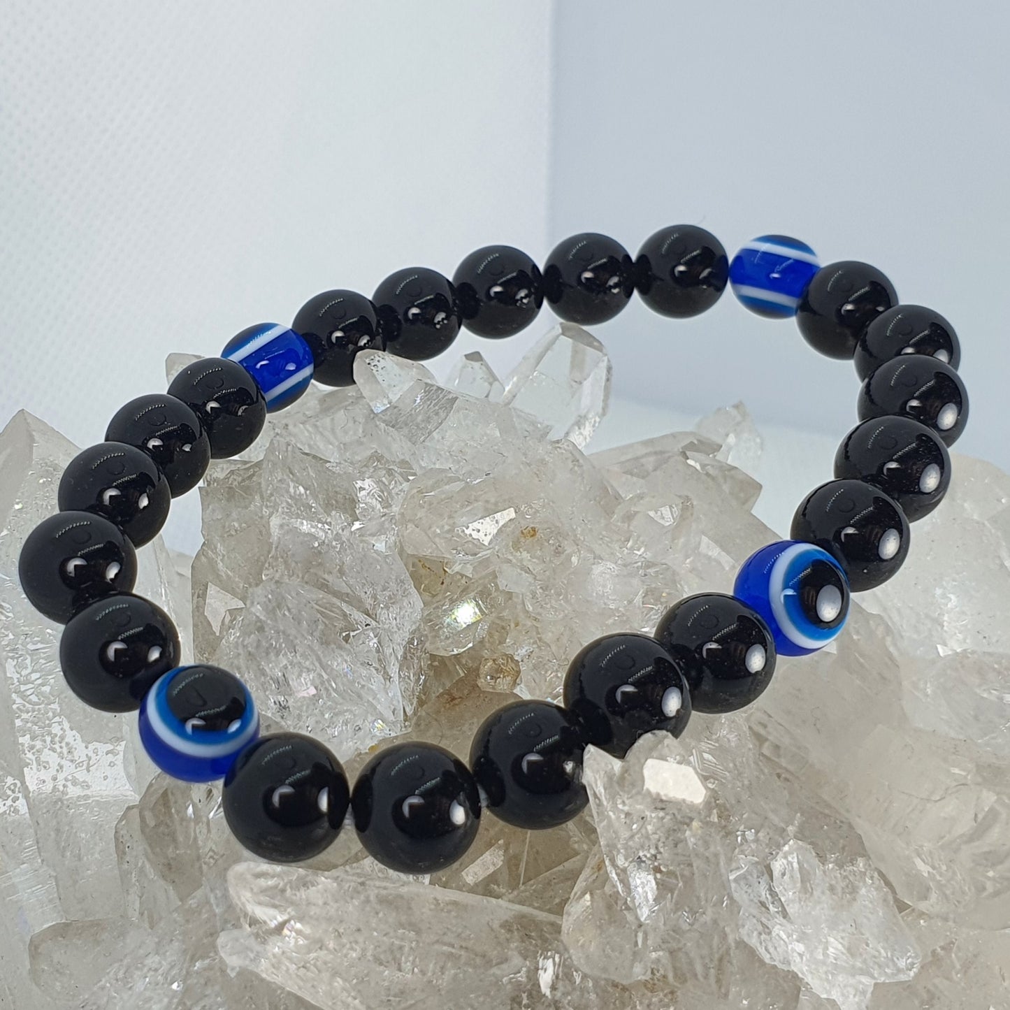 Crystals - Obsidian (Black with Evil Eye) Bracelet