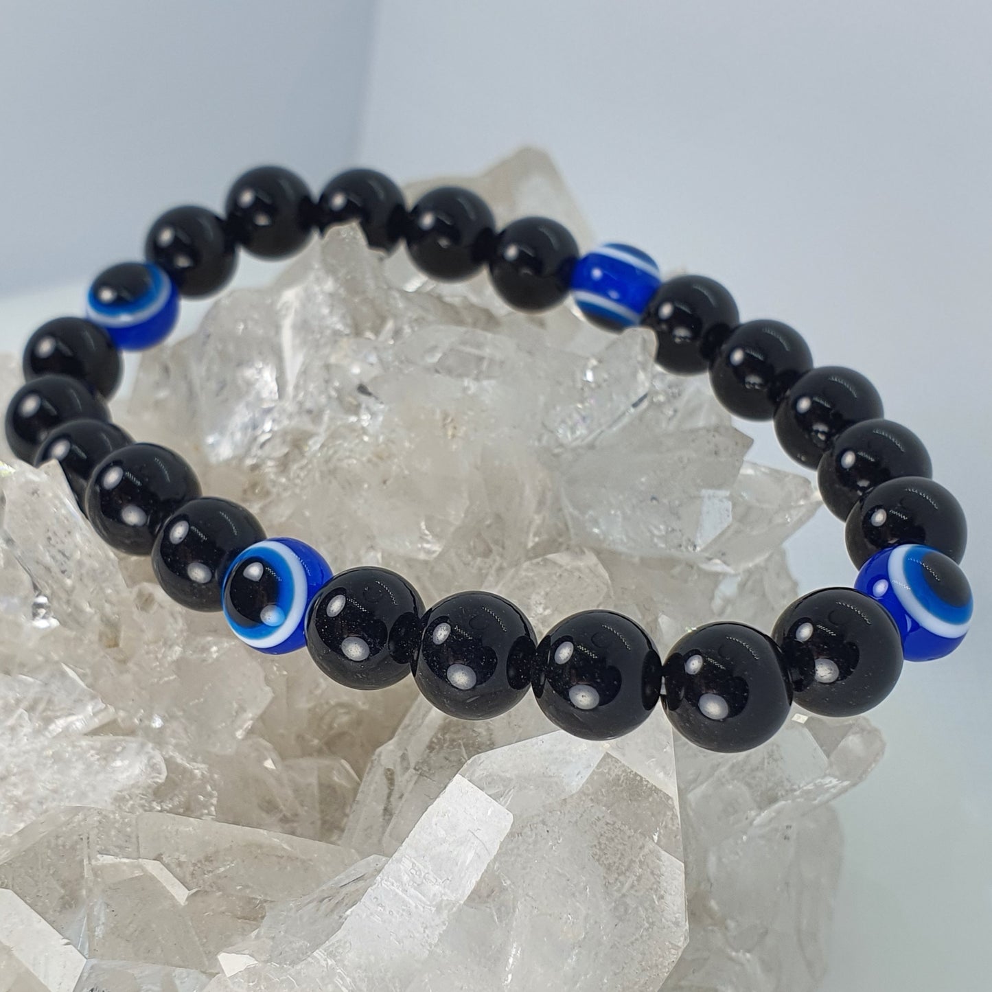 Crystals - Obsidian (Black with Evil Eye) Bracelet