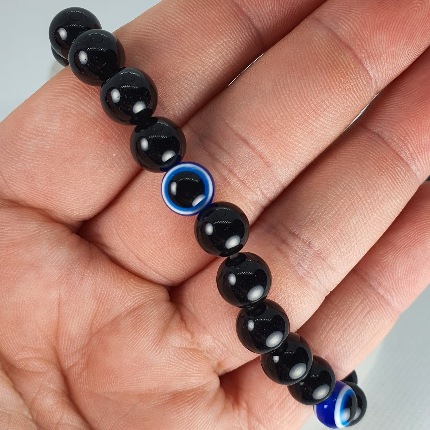 Crystals - Obsidian (Black with Evil Eye) Bracelet