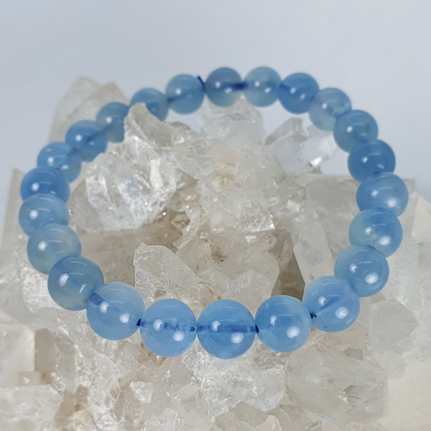 Crystals - Aquamarine Bracelet (Round Bead)