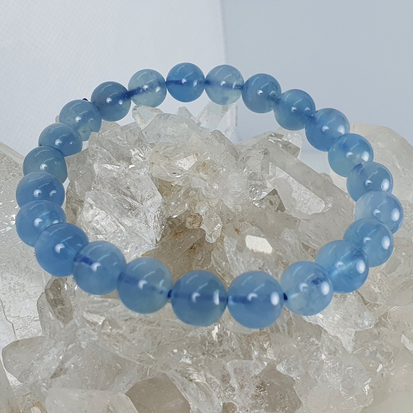 Crystals - Aquamarine Bracelet (Round Bead)