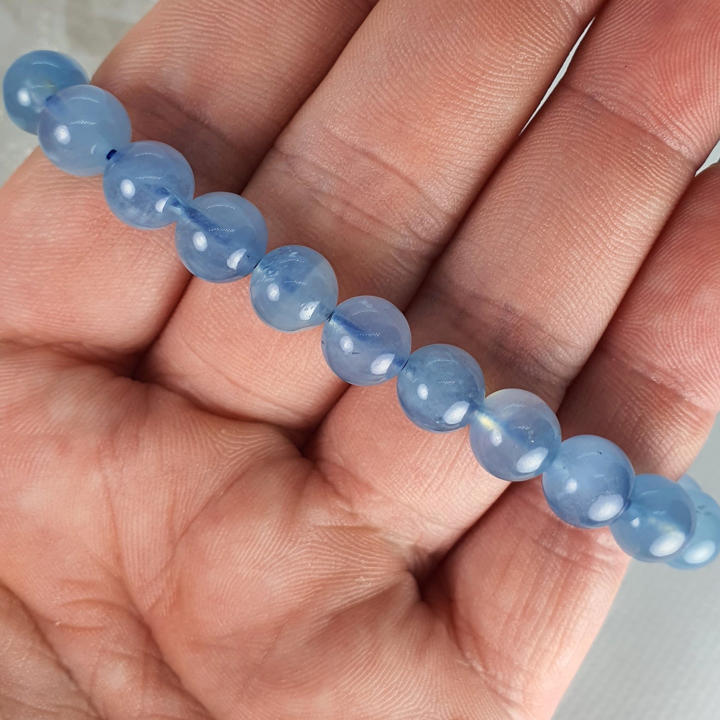 Crystals - Aquamarine Bracelet (Round Bead)