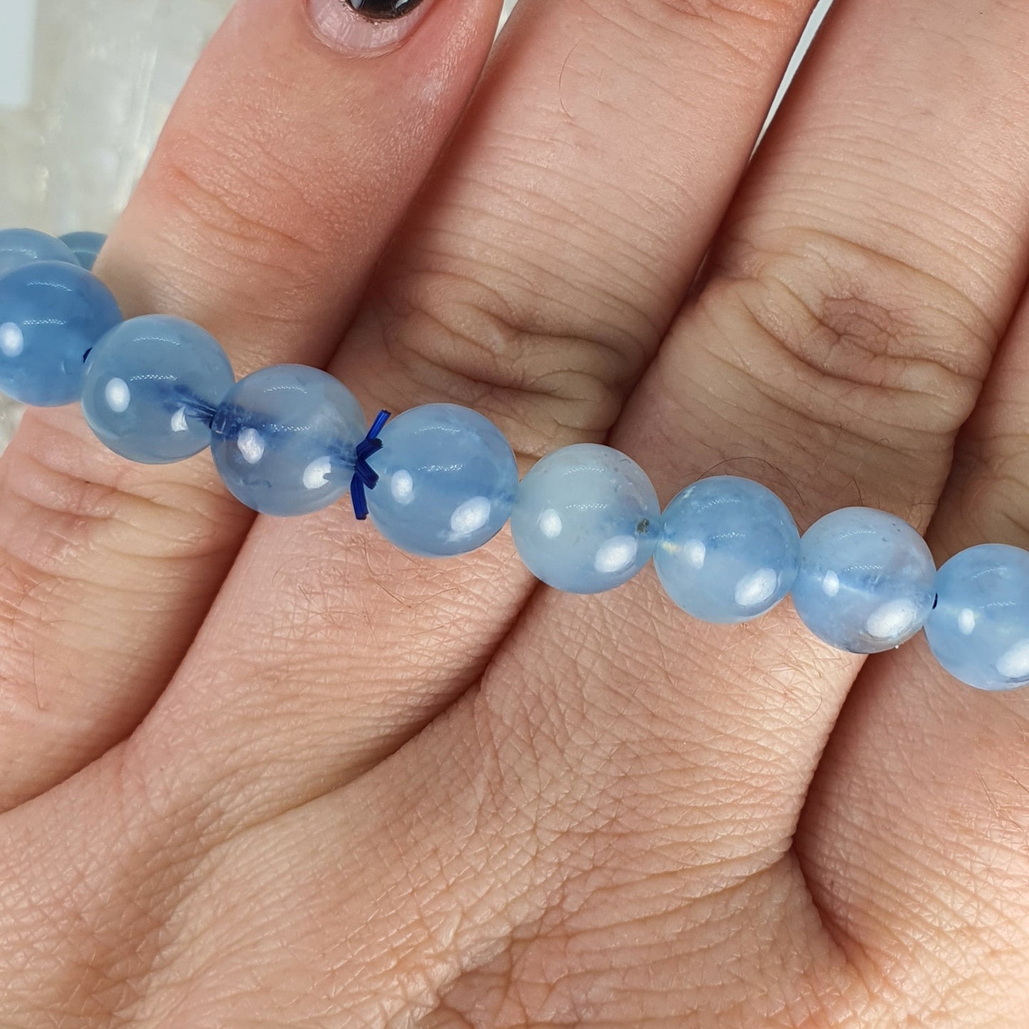 Crystals - Aquamarine Bracelet (Round Bead)