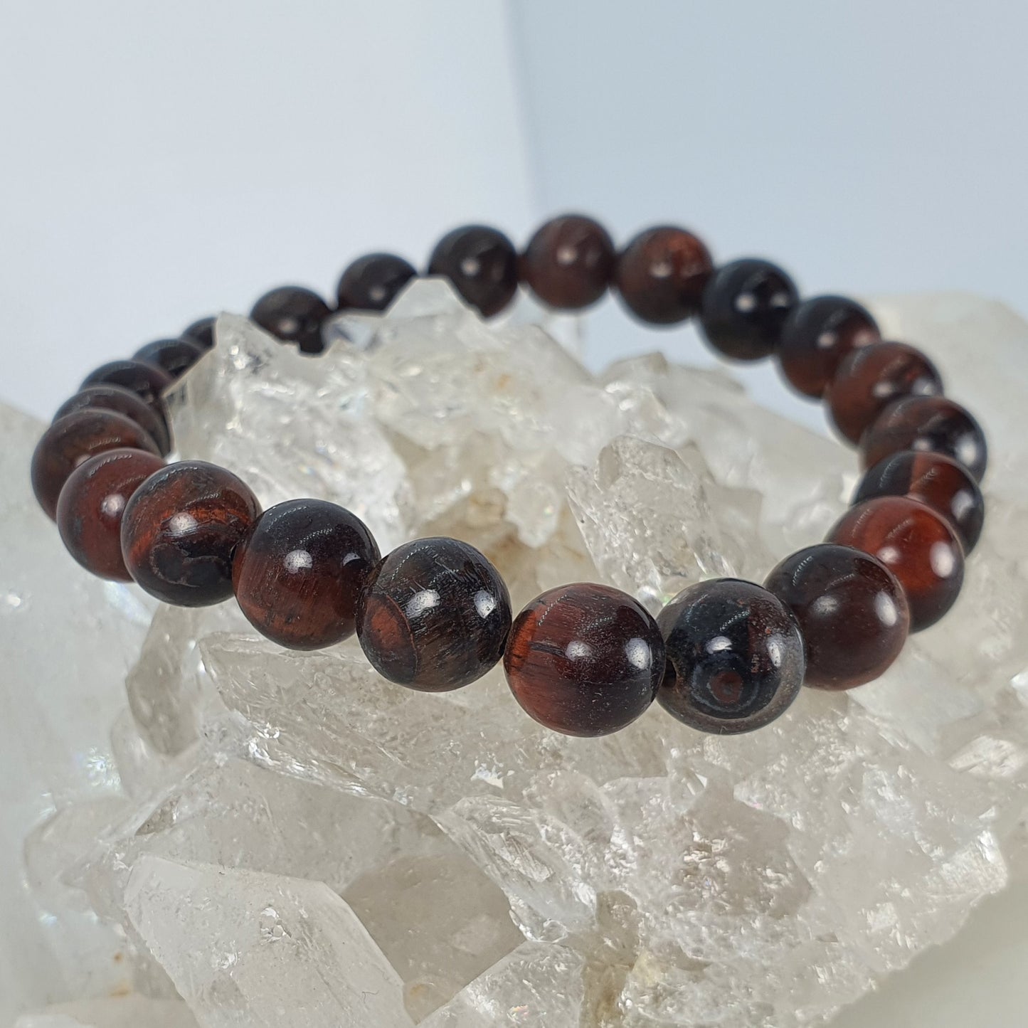Crystals - Tiger Eye (Red) Bracelet (Round Bead)
