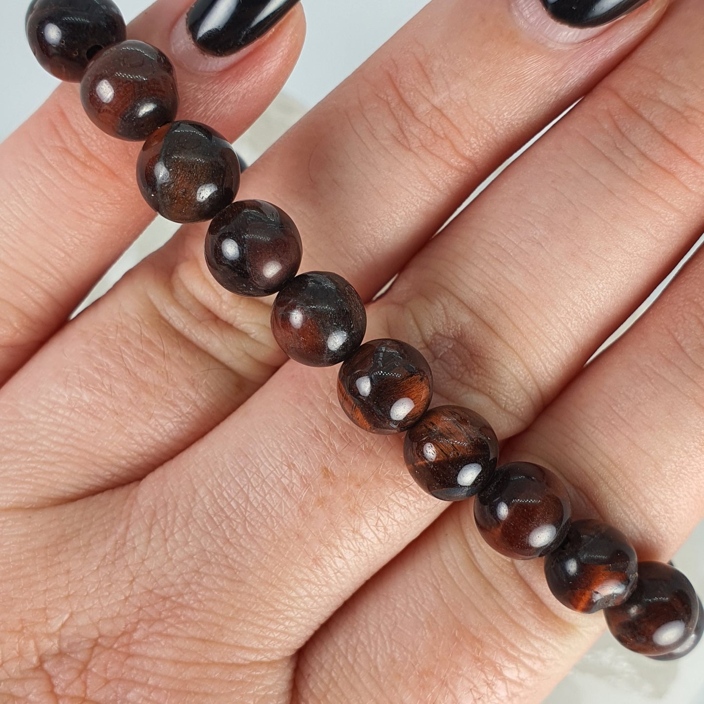 Crystals - Tiger Eye (Red) Bracelet (Round Bead)
