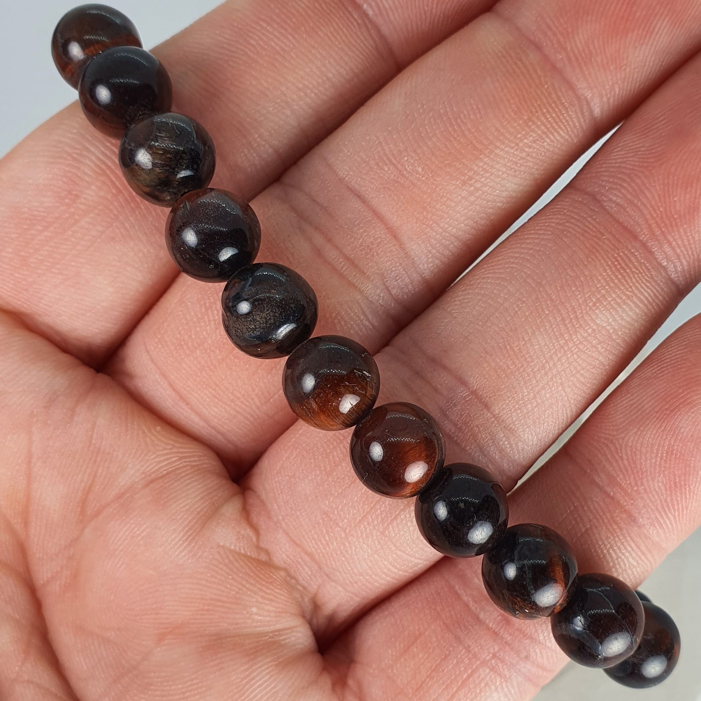 Crystals - Tiger Eye (Red) Bracelet (Round Bead)