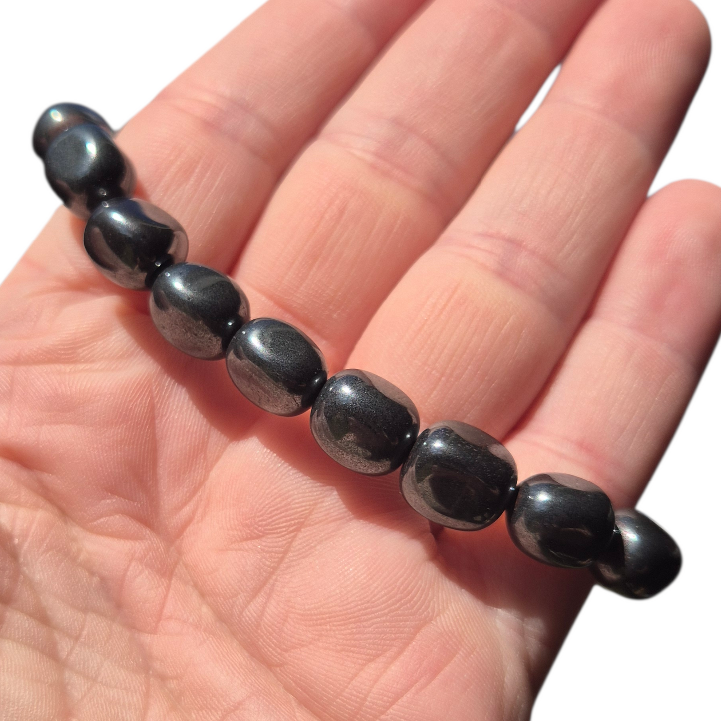 Crystals - Hematite Bracelet (Medium Tumbled Bead)