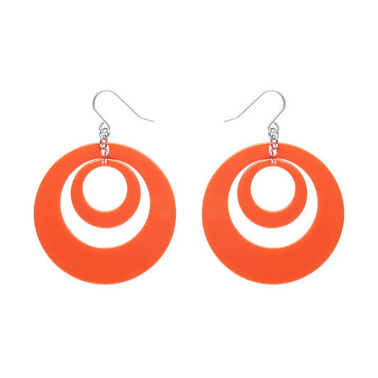 Erstwilder - Double Hoop Solid Drop Earrings - Orange