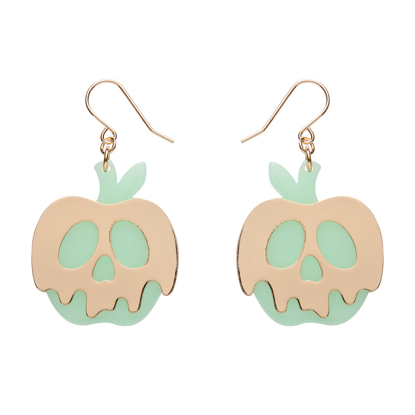 Erstwilder - Poison Apple Drop Earrings - Glow in the Dark and Gold