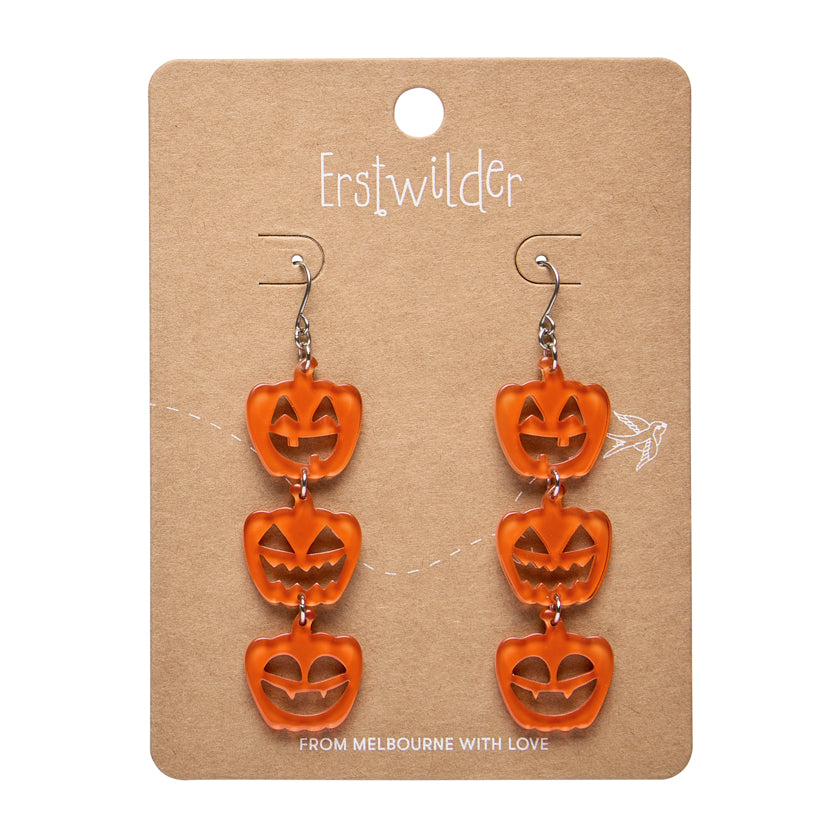 Erstwilder - Halloween Pumpkins Drop Earrings - Orange