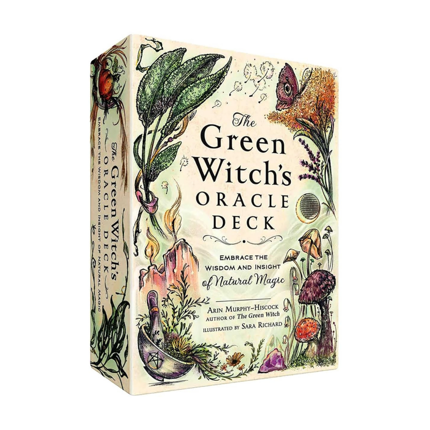 Box of 'The Green Witch's Oracle Deck' with nature-themed illustrations on a white background