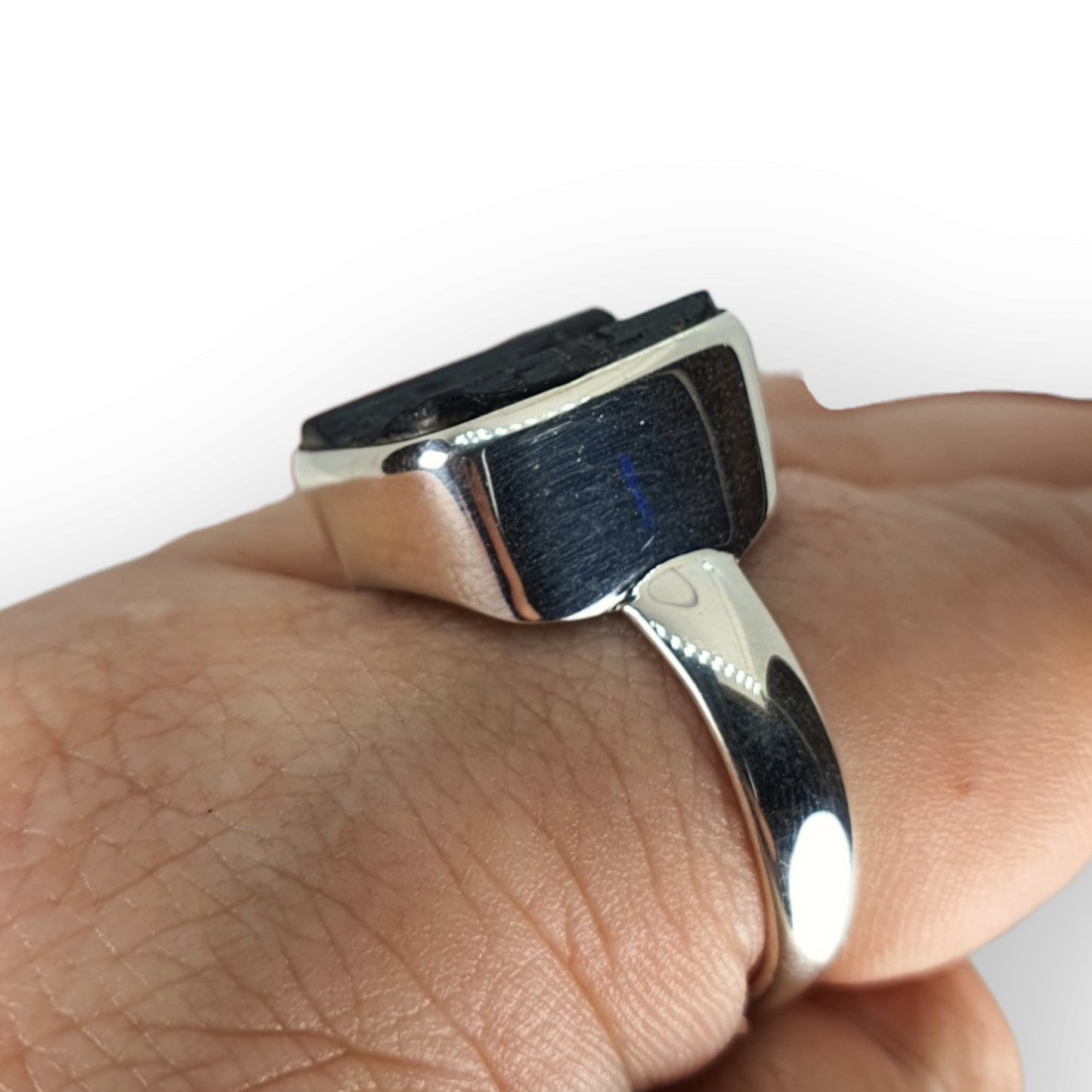 Tourmaline Natural (Rough) Ring - Sterling Silver