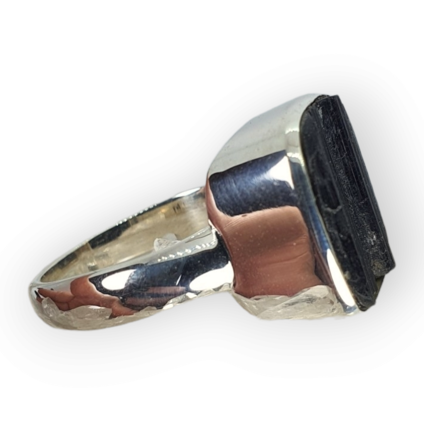 Tourmaline Natural (Rough) Ring - Sterling Silver
