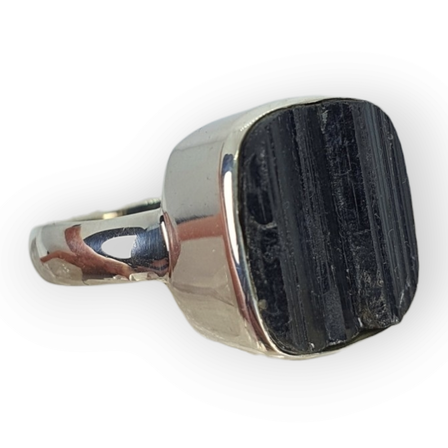 Tourmaline Natural (Rough) Ring - Sterling Silver