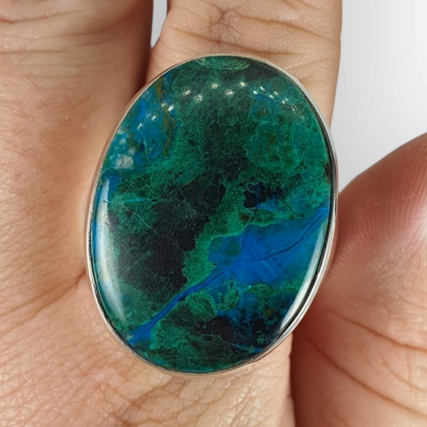 Crystals - Chrysocolla Ring - Sterling Silver