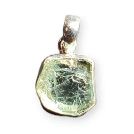 Crystals - Aquamarine Pendant - Sterling Silver