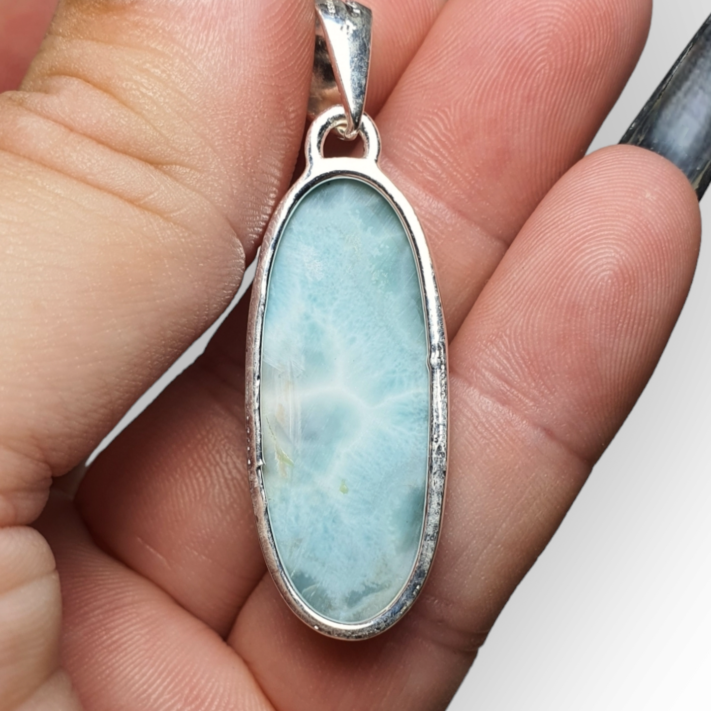 Crystals - Larimar Pendant - Sterling Silver