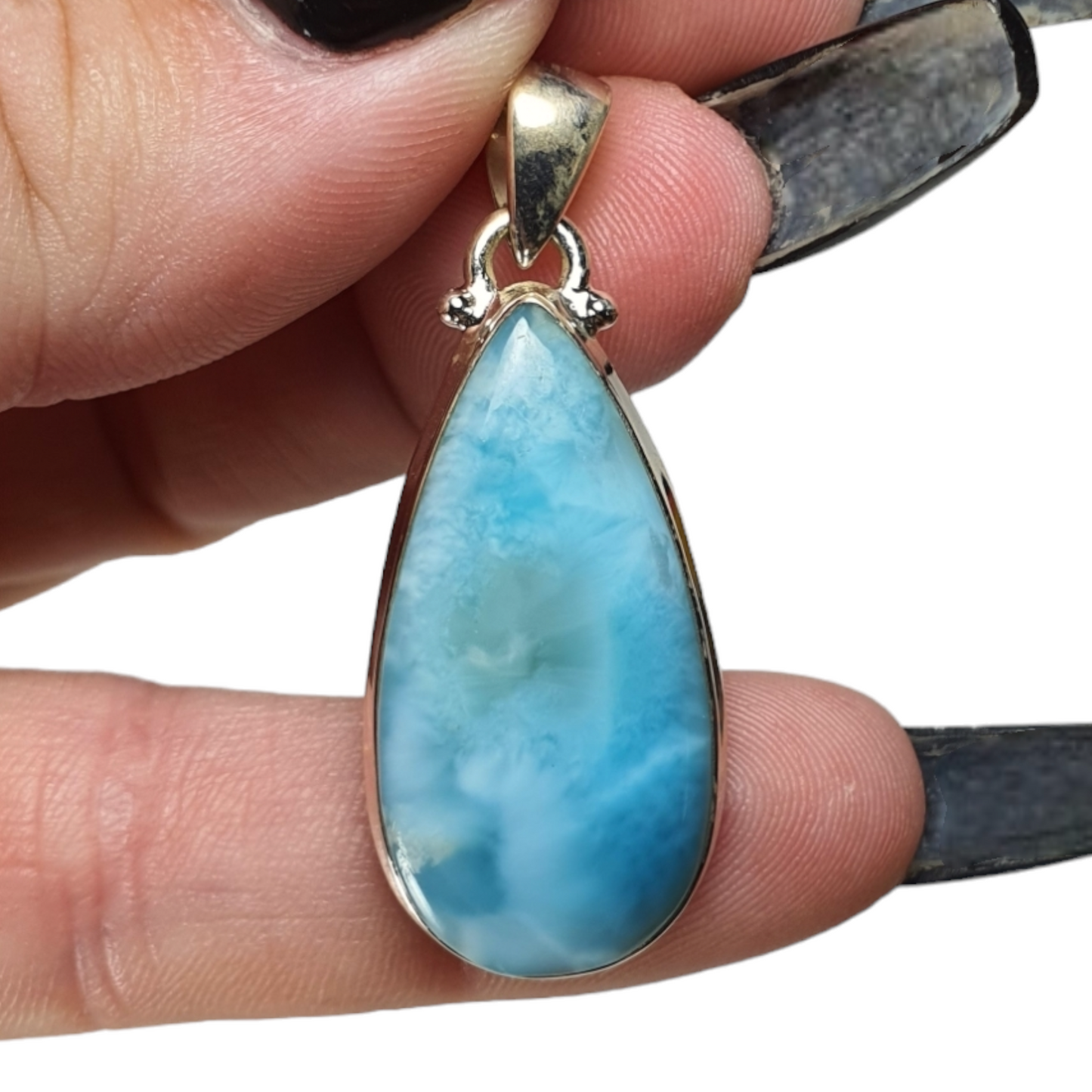 Crystals - Larimar Pendant - Sterling Silver