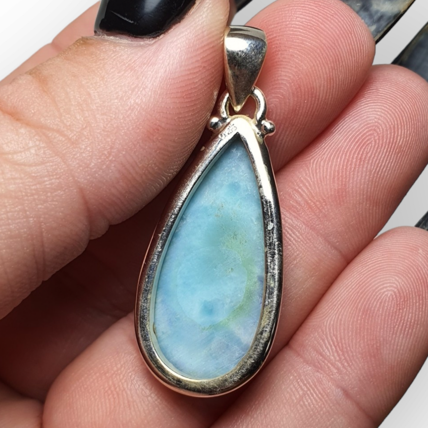 Crystals - Larimar Pendant - Sterling Silver