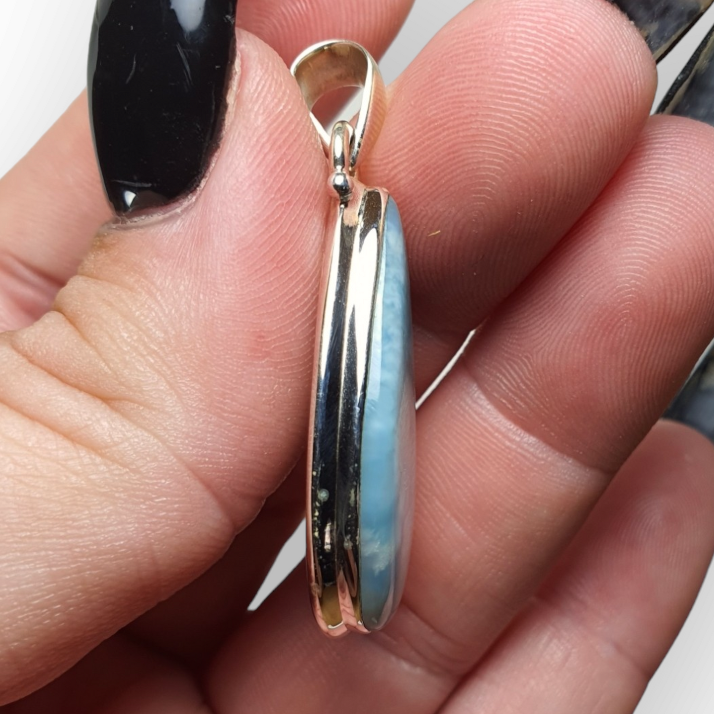 Crystals - Larimar Pendant - Sterling Silver