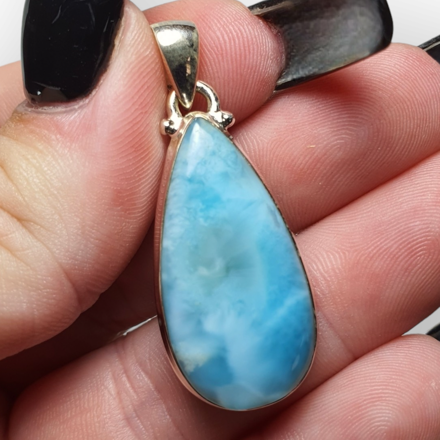 Crystals - Larimar Pendant - Sterling Silver