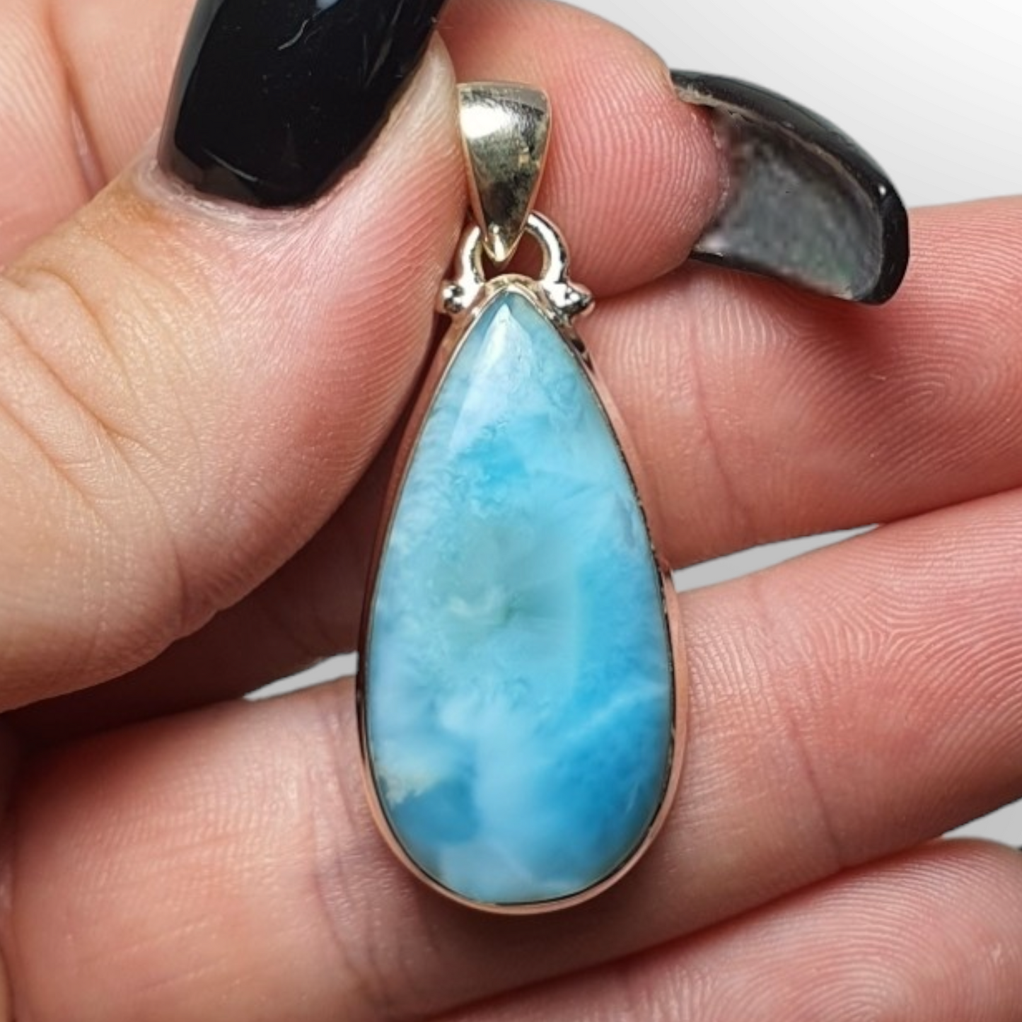 Crystals - Larimar Pendant - Sterling Silver