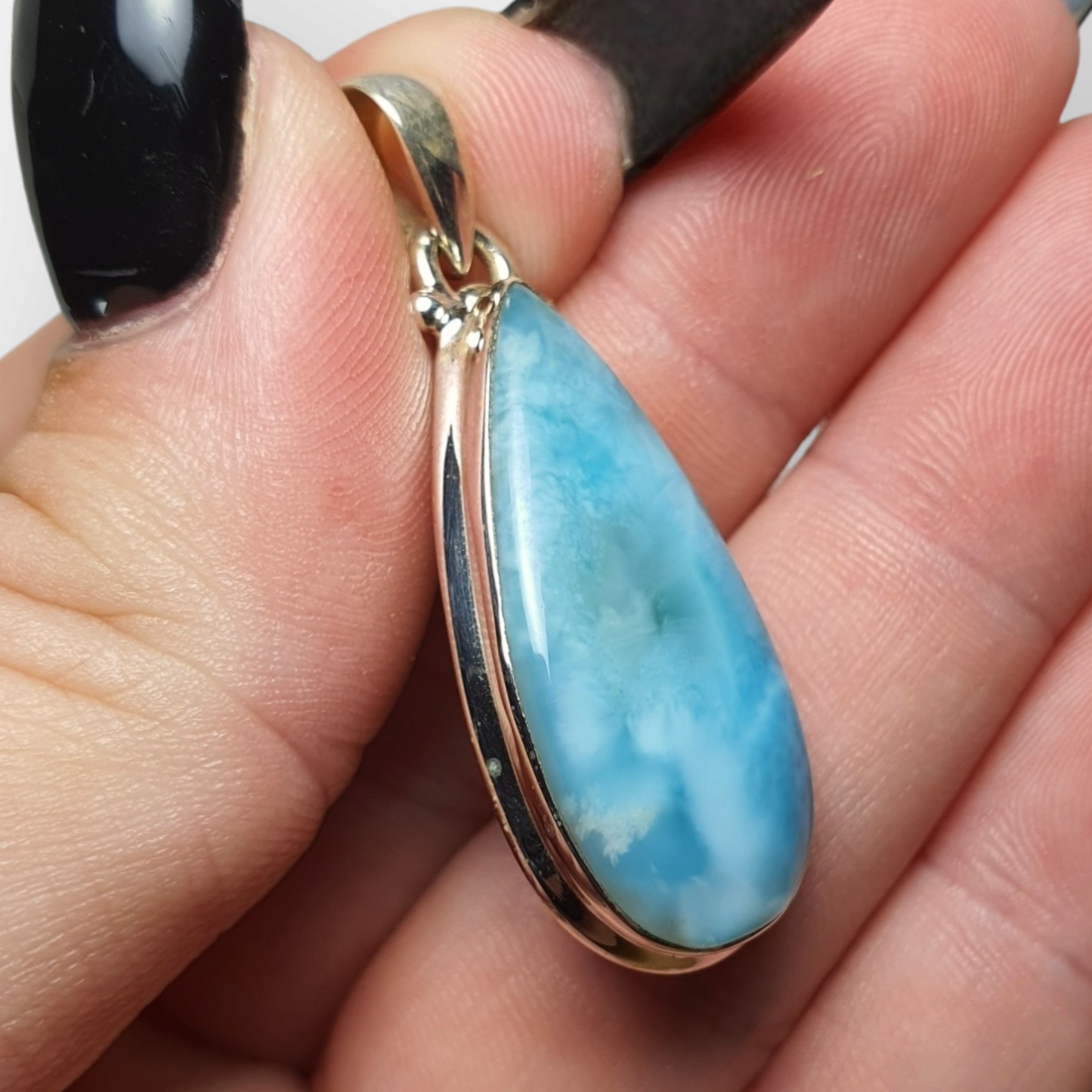 Crystals - Larimar Pendant - Sterling Silver