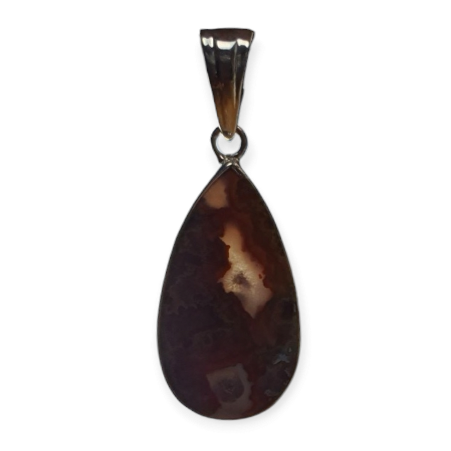 Crystals - Rhyolite (Rainforest Jasper) Cabochon Pendant - Sterling Silver