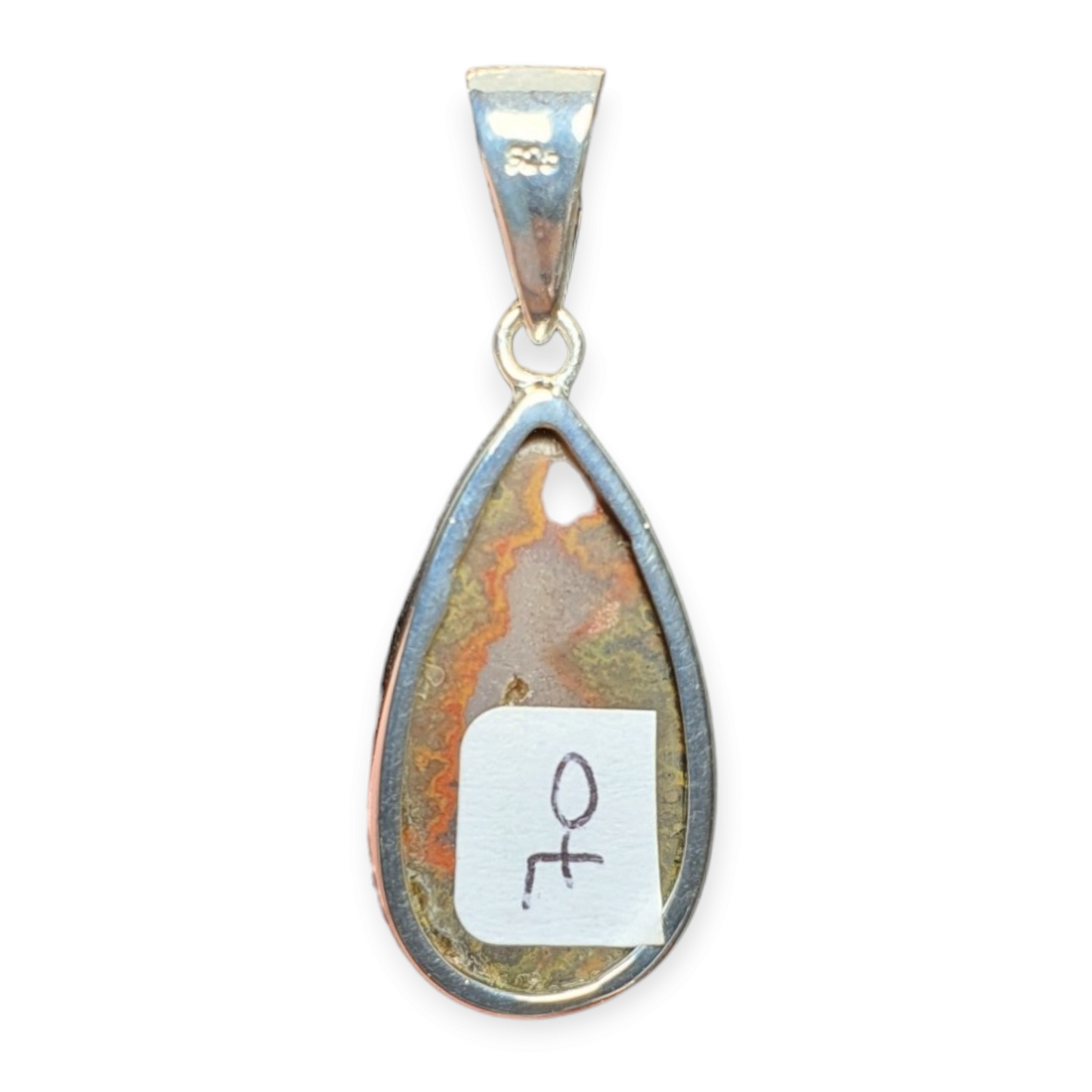 Crystals - Rhyolite (Rainforest Jasper) Cabochon Pendant - Sterling Silver