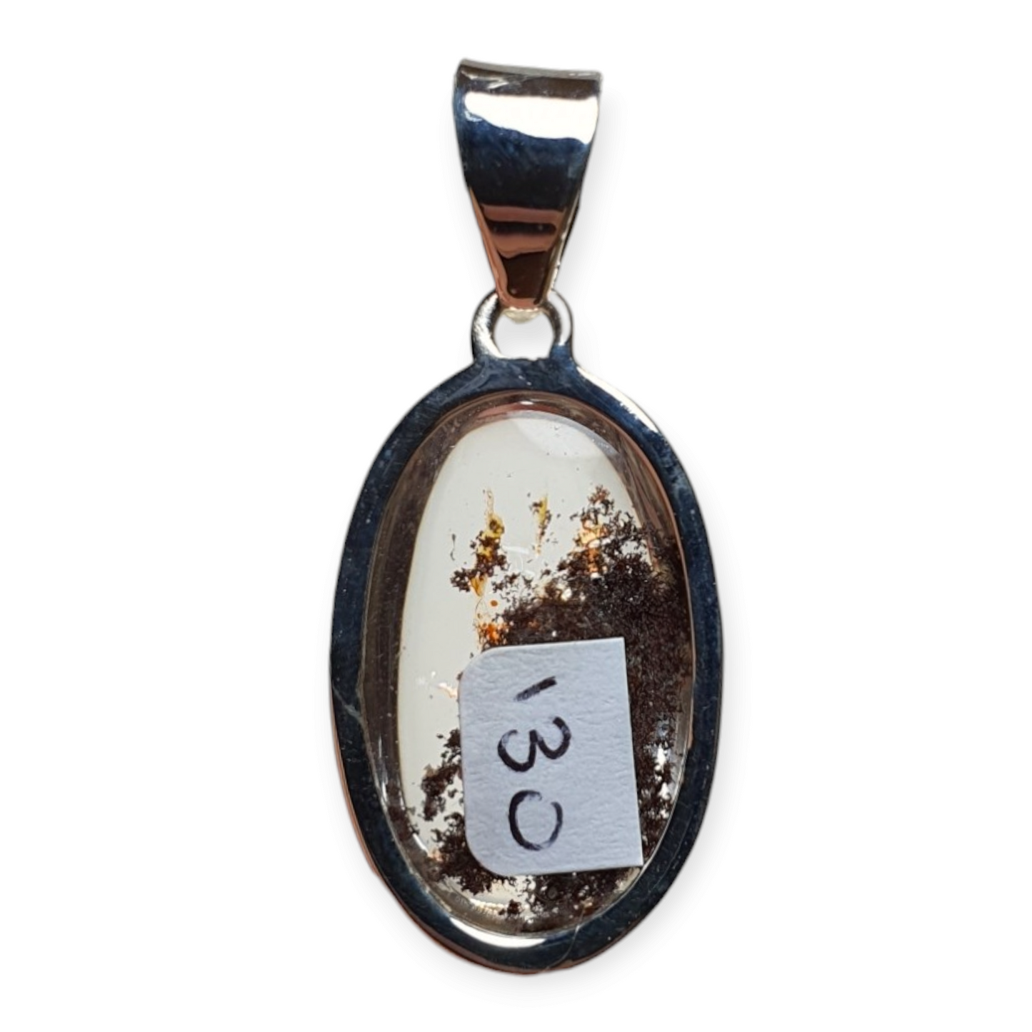 Crystals - Garden/Landscape Quartz (Lodelite) Pendant - Sterling Silver