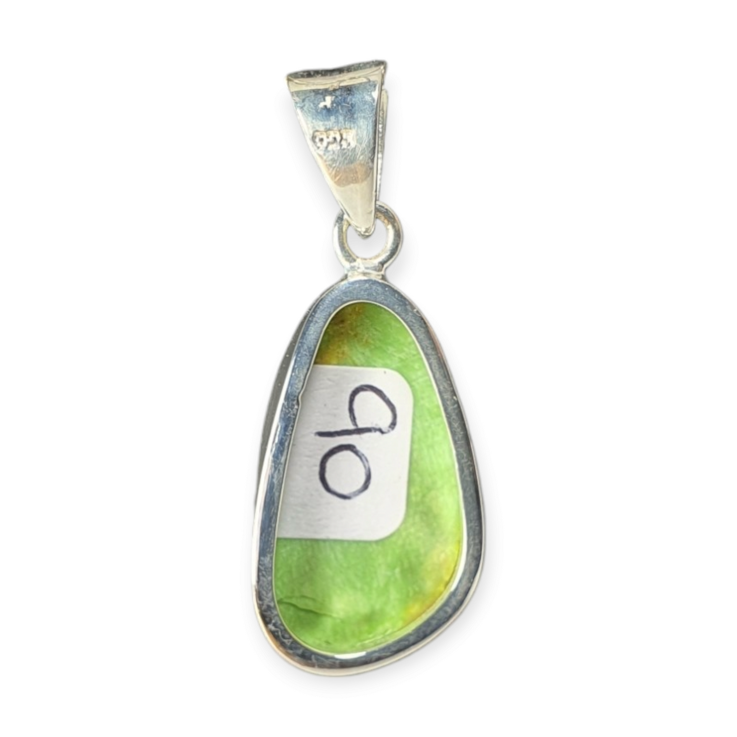 Crystals - Gaspeite Cabochon Pendant - Sterling Silver