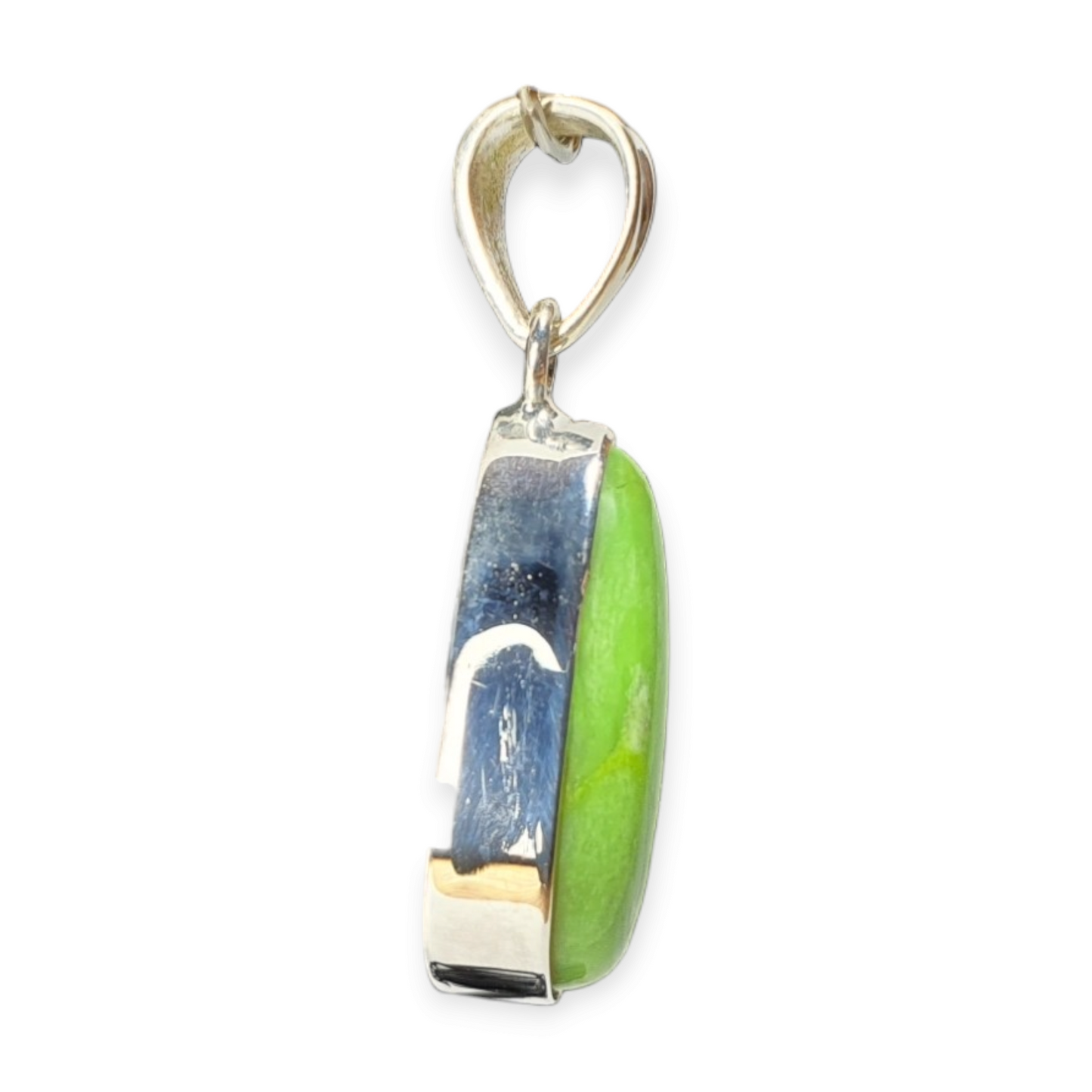 Crystals - Gaspeite Cabochon Pendant - Sterling Silver