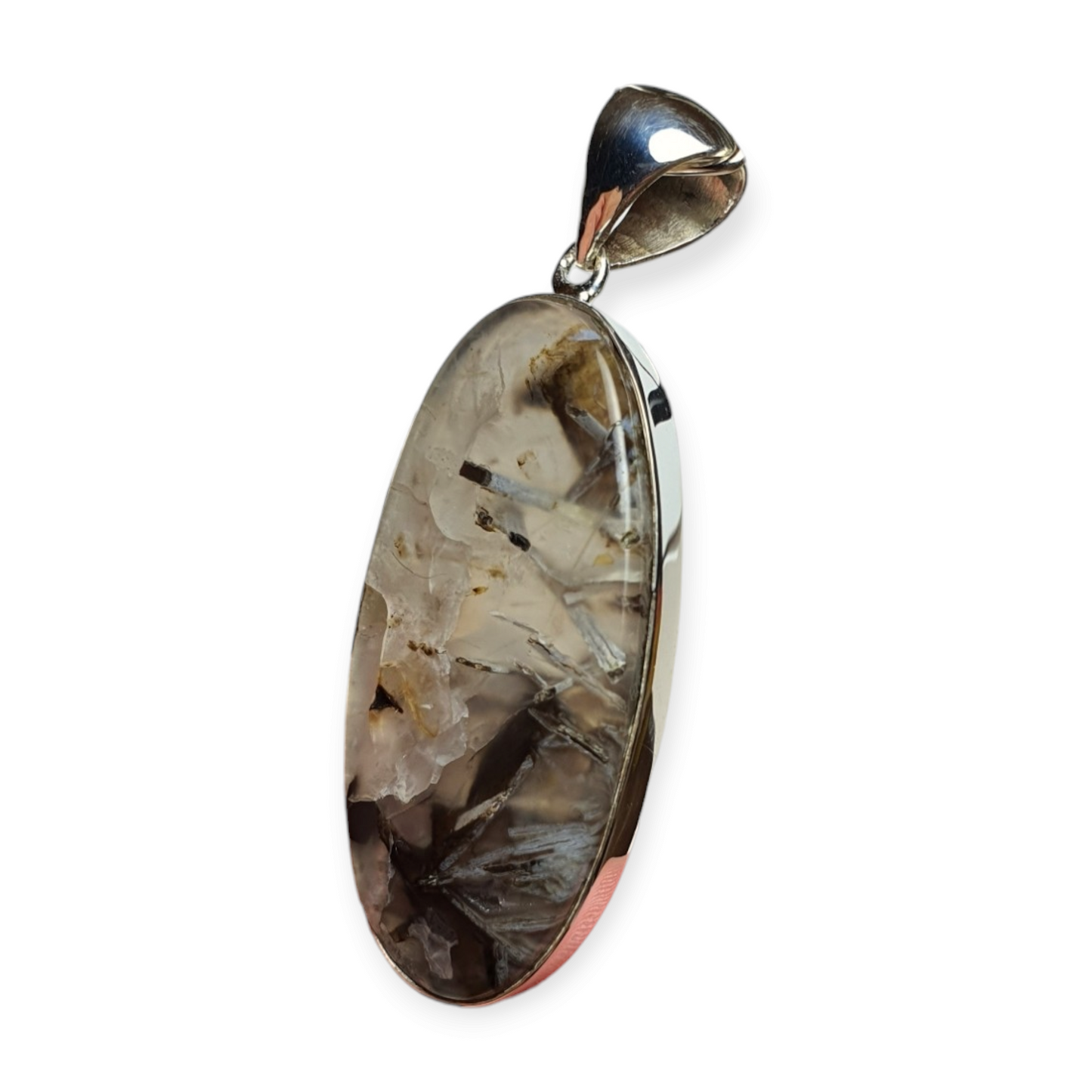 Crystals - Turkish Stick Agate Pendant - Sterling Silver