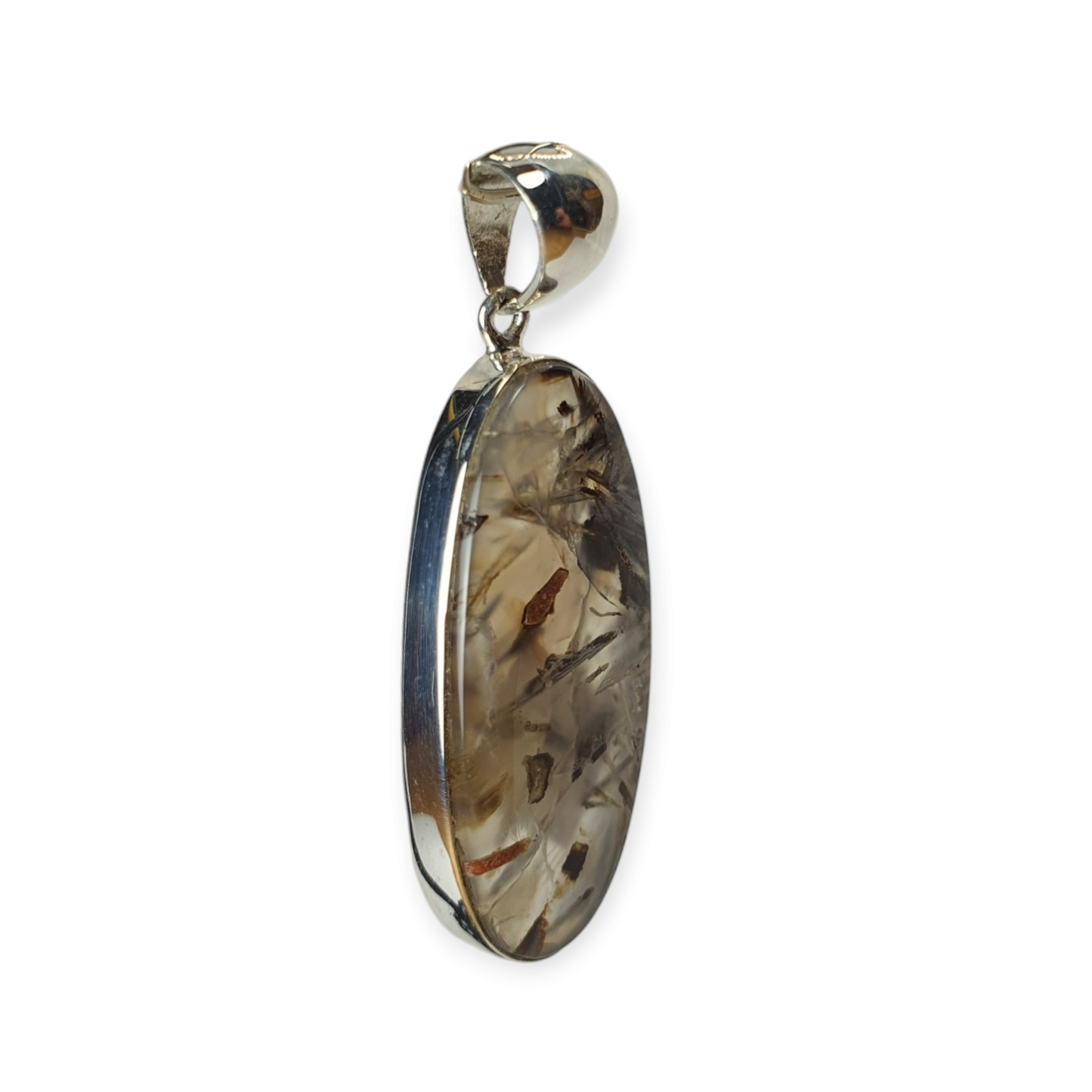 Crystals - Turkish Stick Agate Pendant - Sterling Silver