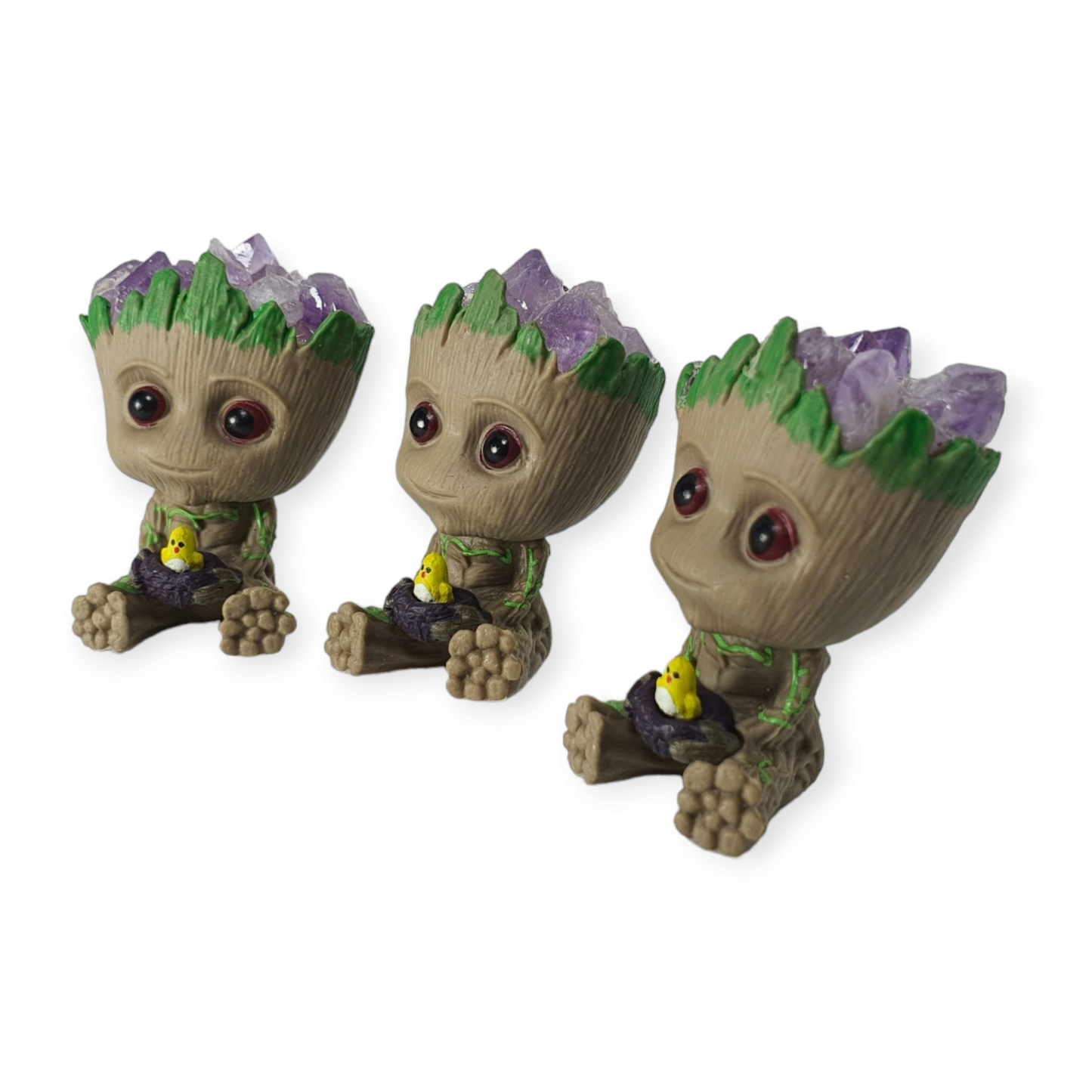 Crystals - Groot Figurine with Amethyst