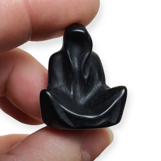Crystals - Black Obsidian Grim Reaper/Death Mini Carvings