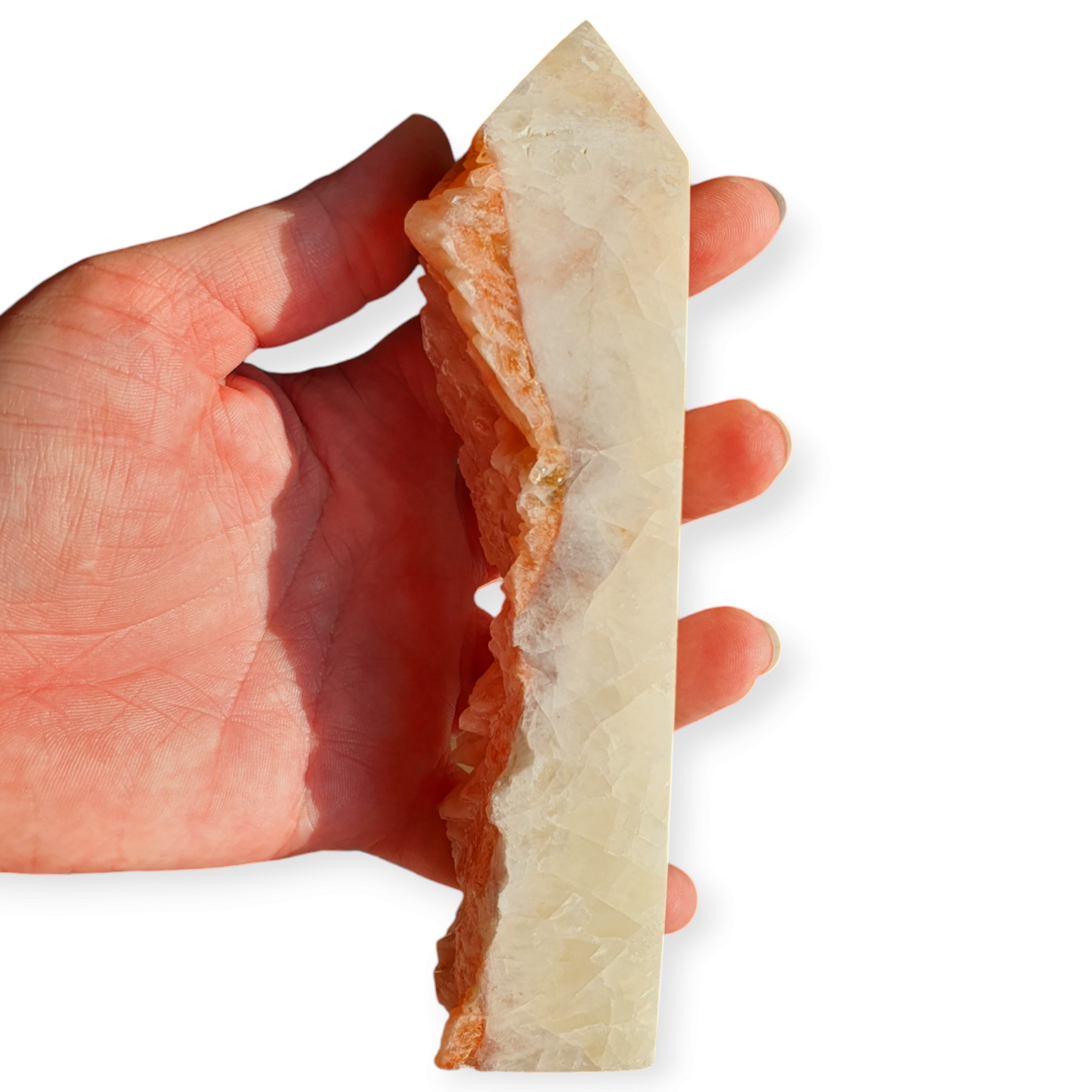 Crystals - Banded Calcite Tower with Natural Edge
