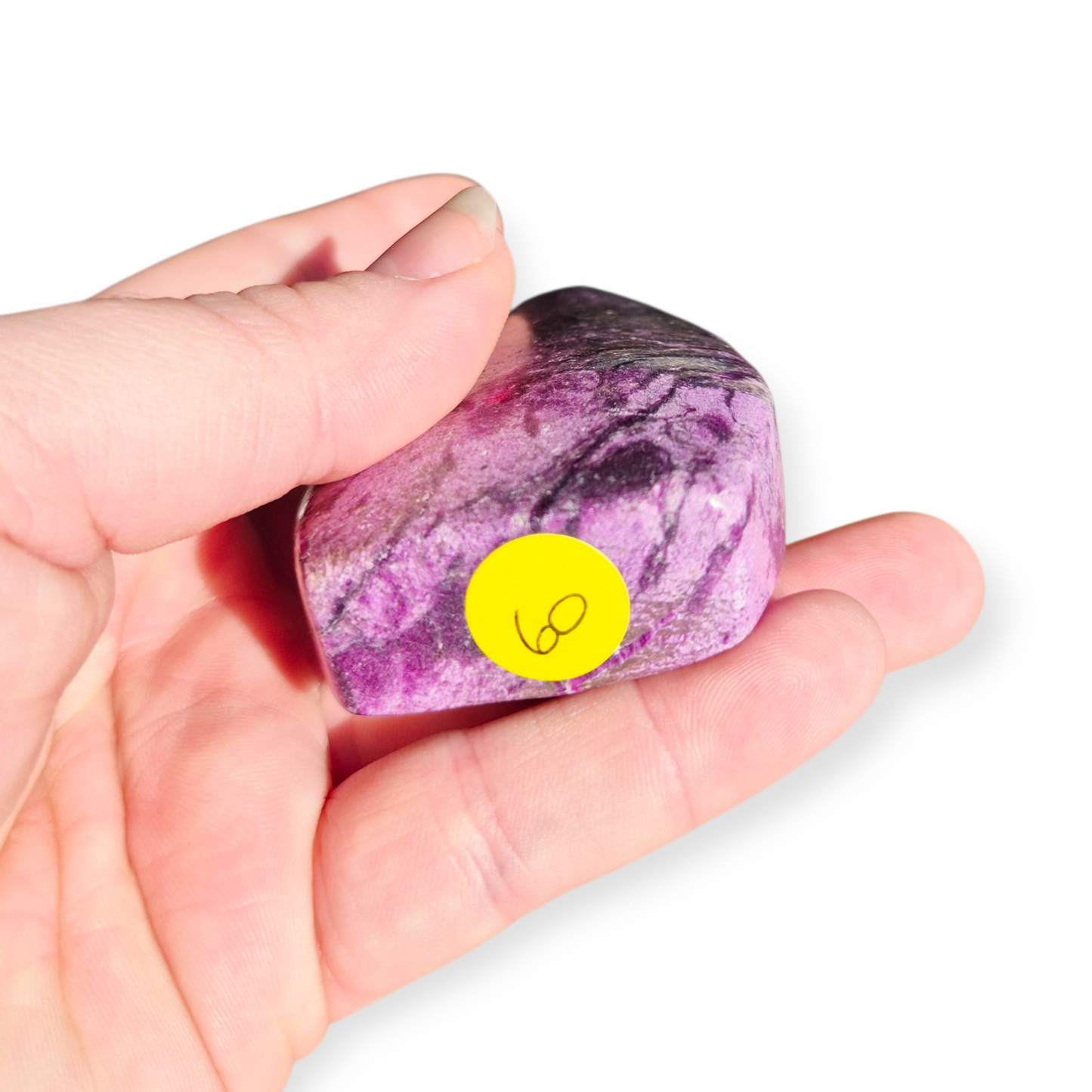 Crystals - Purpurite Polished Teardrop Carving - Rare Stone