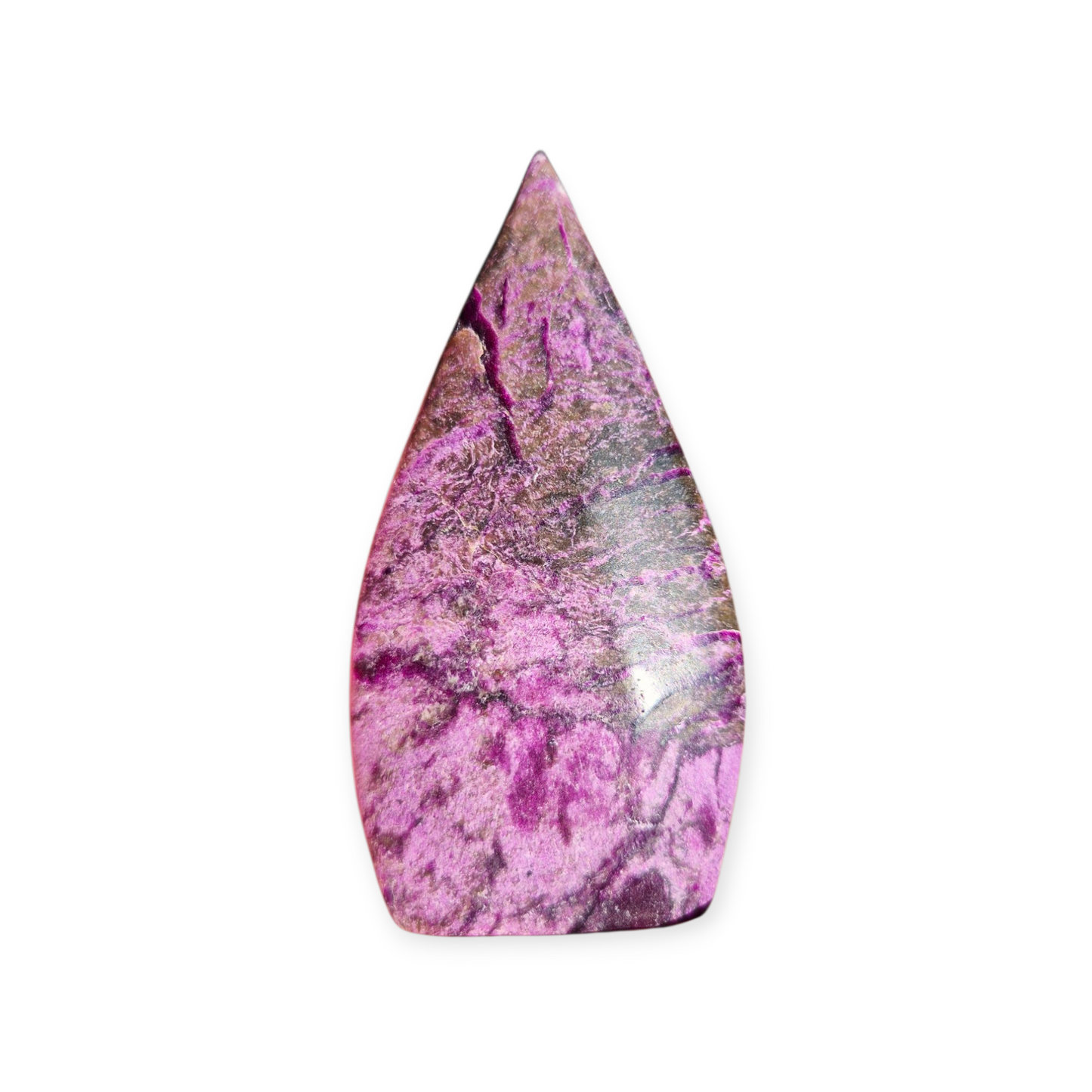 Crystals - Purpurite Polished Teardrop Carving - Rare Stone