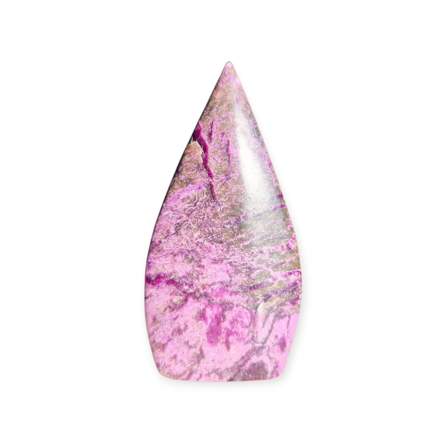 Crystals - Purpurite Polished Teardrop Carving - Rare Stone