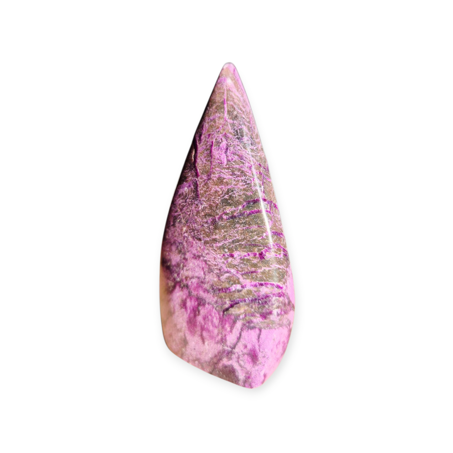 Crystals - Purpurite Polished Teardrop Carving - Rare Stone