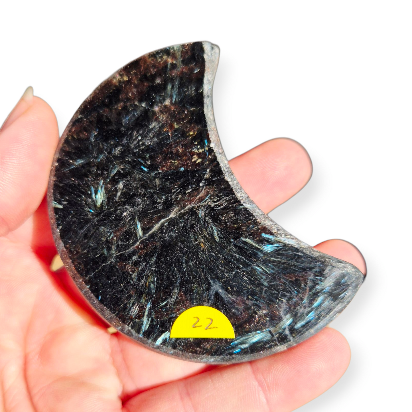 Crystals - Arfvedsonite Moon Carving