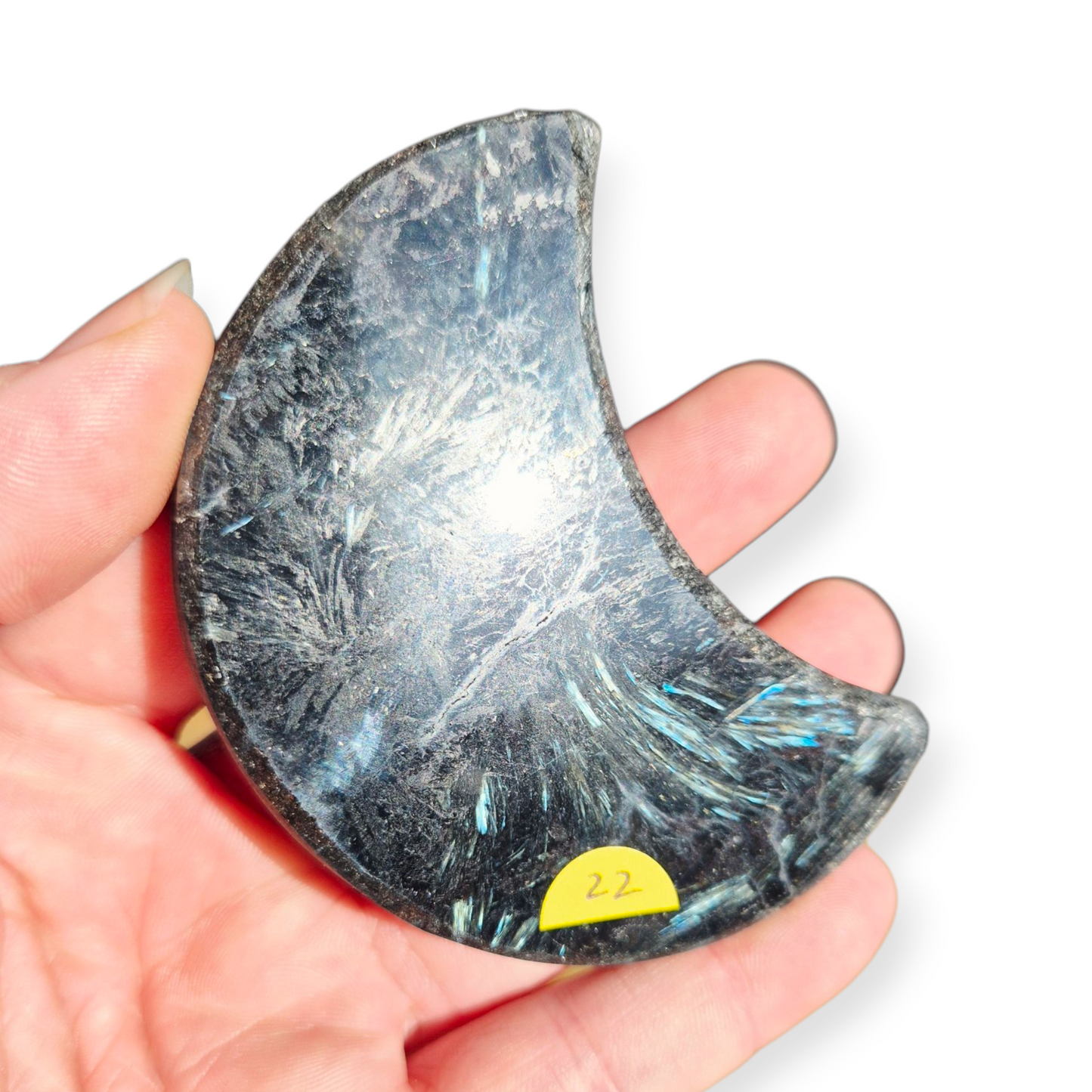 Crystals - Arfvedsonite Moon Carving