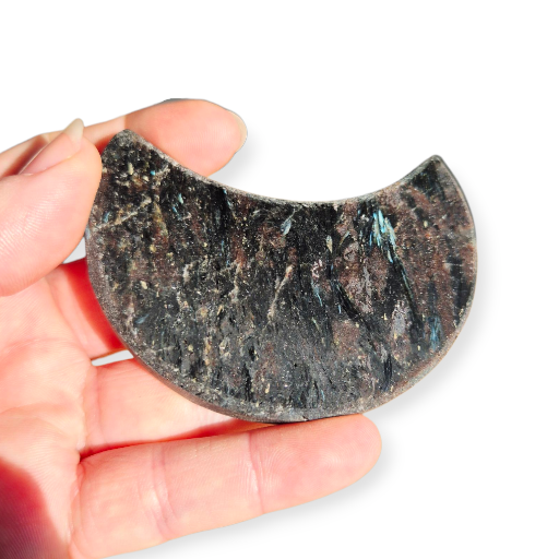 Crystals - Arfvedsonite Moon Carving