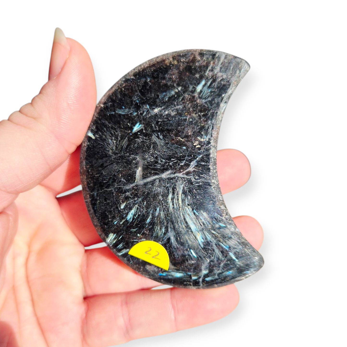 Crystals - Arfvedsonite Moon Carving