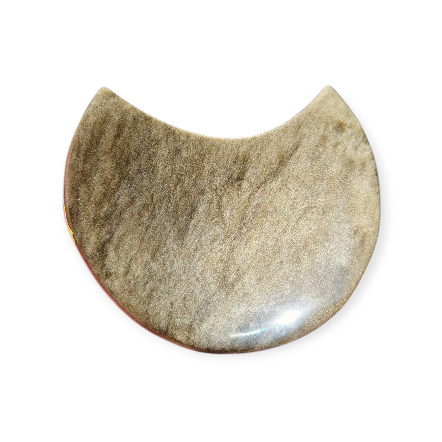 Crystals - Obsidian (Gold Sheen) Moon Carving